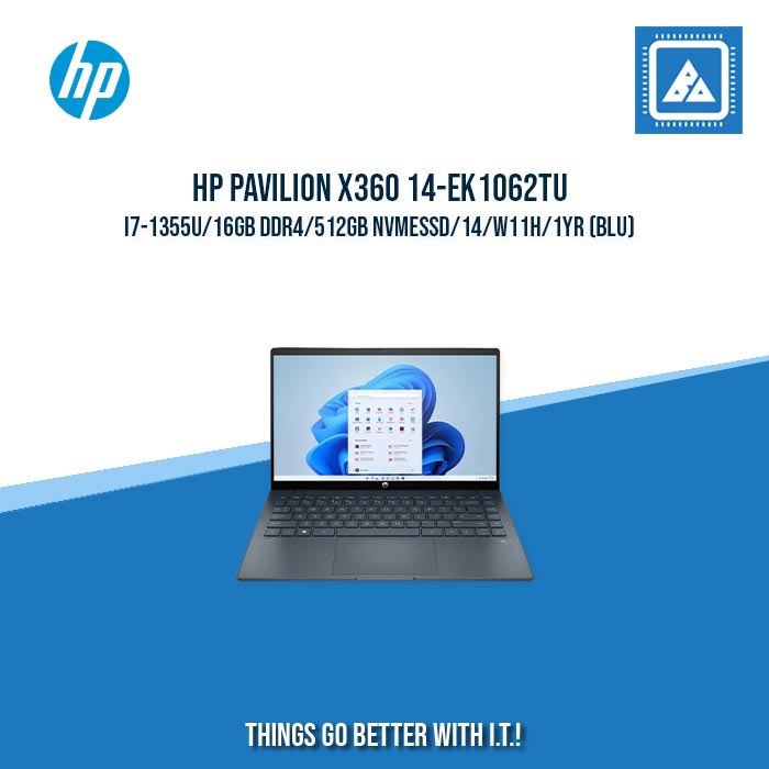 HP PAVILION x360 14-EK1062TU i7-1355U/16GB DDR4/512GB NVMeSSD | BEST FOR FREELANCER AND STUDENT LAPTOP HP PAVILION x360 14-EK1062TU i7-1355U/16GB DDR4/512GB NVMeSSD | BEST FOR FREELANCER AND STUDENT LAPTOP